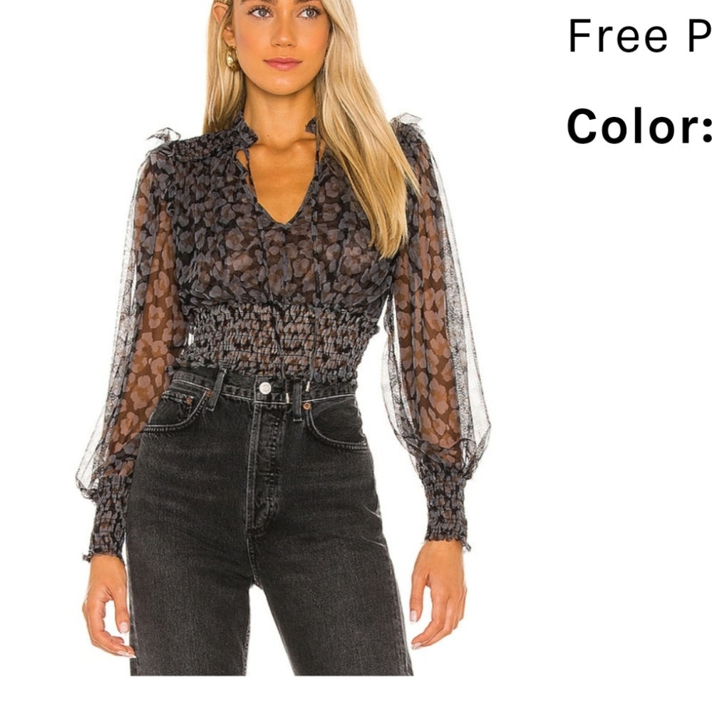 Free People Semi Sheer Twyla Top